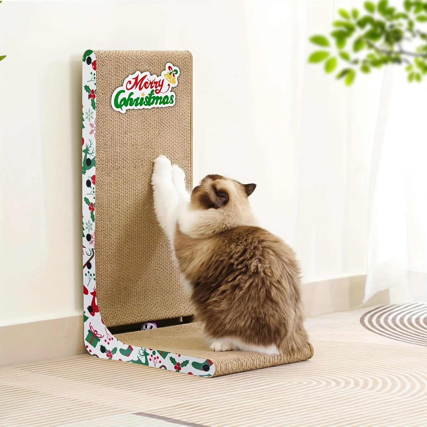 23.6 Inch L Shaped Cat Scratcher Wall Mounted Cardboard