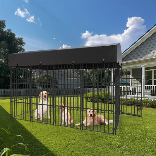64.9 Inch Heavy Duty Dog Kennel Playpen Welded Metal Cage