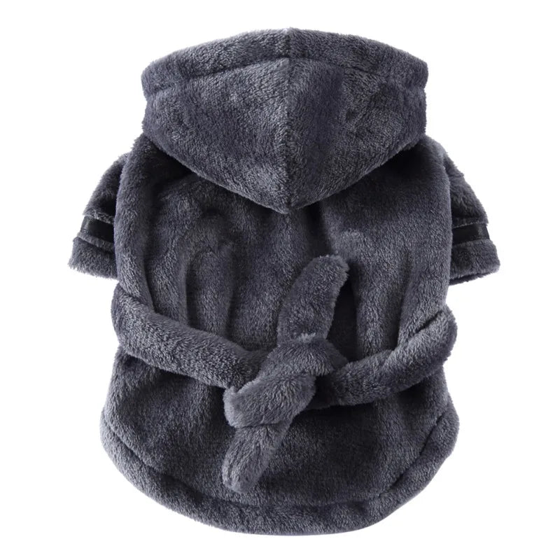 Hooded Dog Bathrobe Pajamas For Dogs Cats Soft Drying Towel