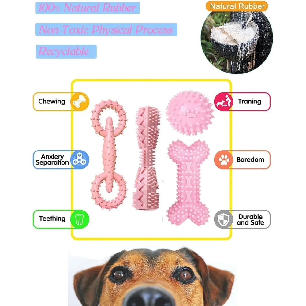 Pink Teething Chew Toys For Puppies Two To Eight Months