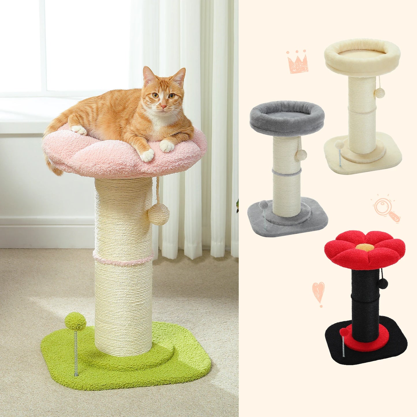 Cat Scratching Post With Unique Design Easy To Assemble