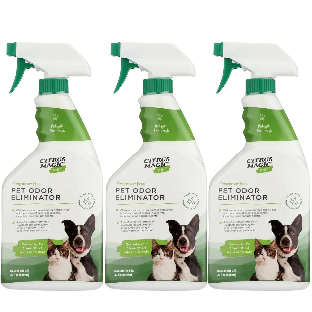 Pet Odor Eliminator 3 Pack Enzyme Formula Safe For Pets