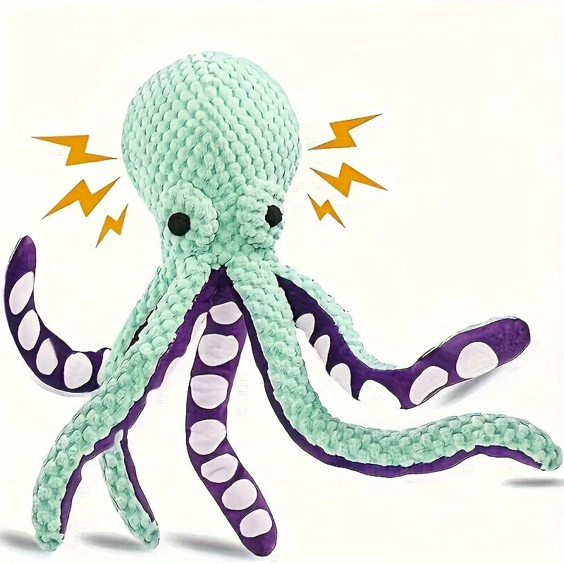 2 Octopus Plush Dog Toy Squeaky Bite Resistant Chew Toy