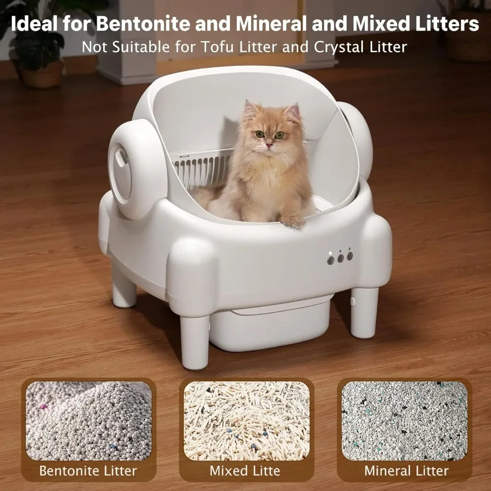Open Top Automatic Self Cleaning Litter Box For Cats