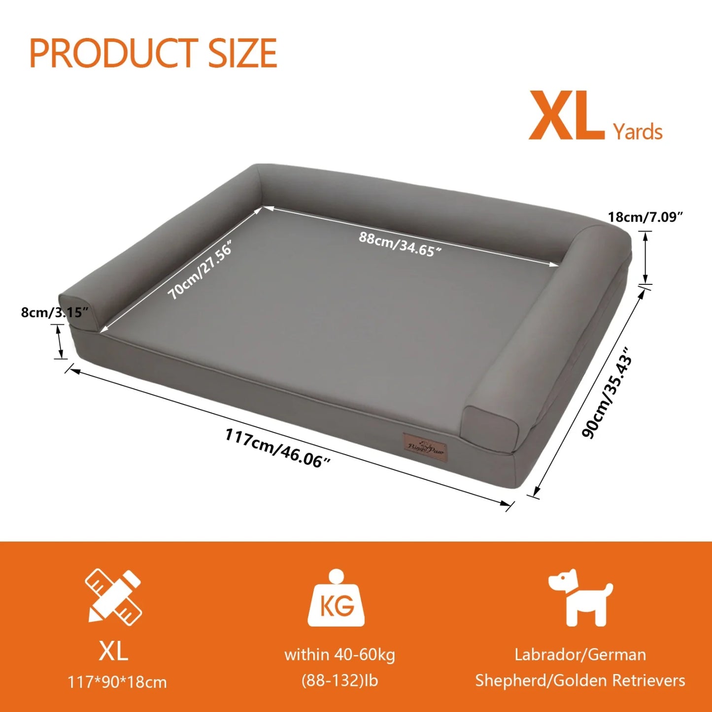 Microfiber Leather Dog Bed With Bolster And Foam Base