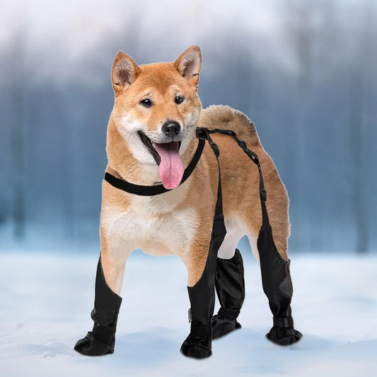 Outdoor Dog Boots Leggings Suspender Waterproof Paw Guards