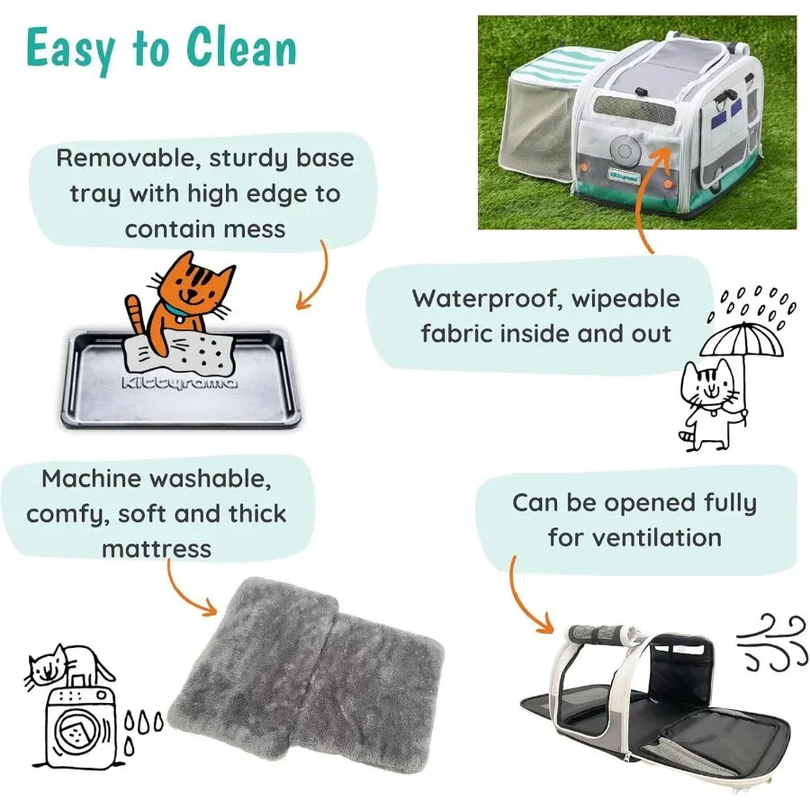 Premium SoftSided 2in1 Cat Carrier Home Hideaway Calming Den