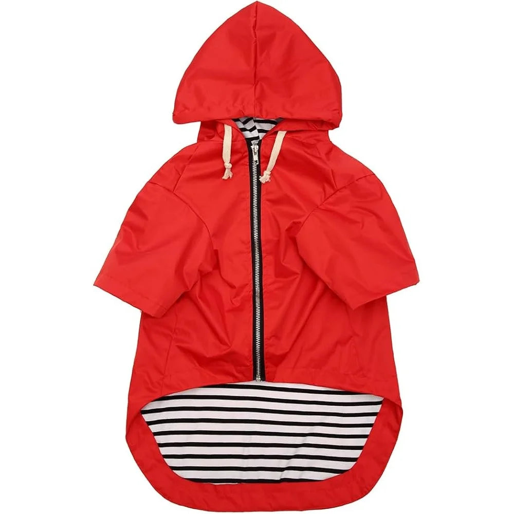 Dog Raincoat Waterproof Jacket With Harness Hole Pocket