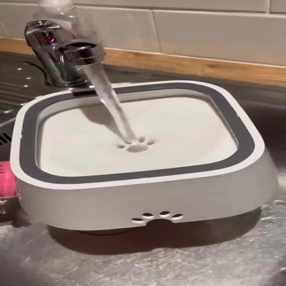 Non Slip Plastic Dog Water Bowl With Floating Filter Travel