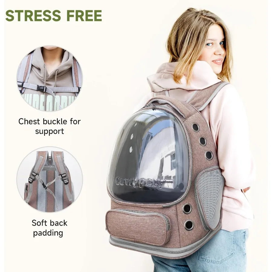 Breathable Cat Backpack Carrier Transparent Bubble Window