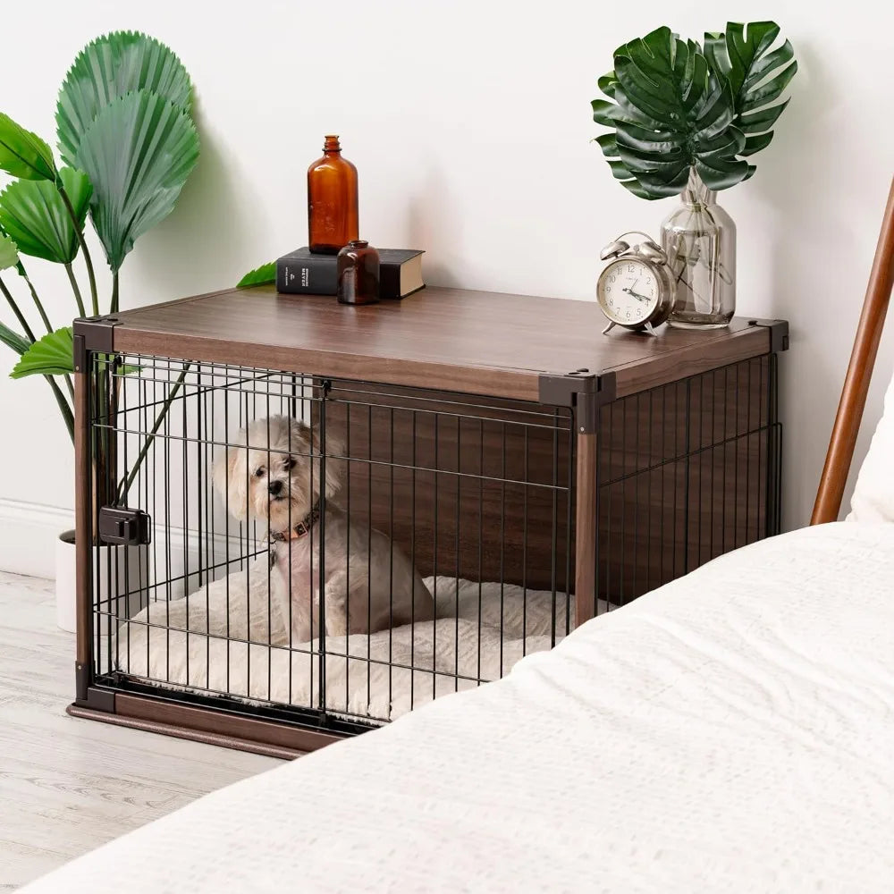 Modern Wooden Dog Crate End Table For Small To Medium Dogs