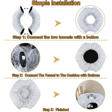 Plush Cat Tunnel Bed