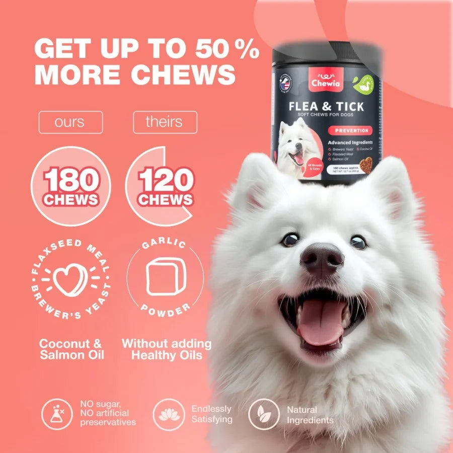 Dog Flea and Tick Treatment Chews for Dogs Immune Support