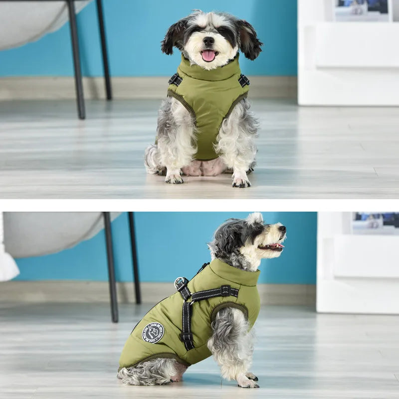 Winter Warm Dog Jacket Waterproof Coat Fleece With Harness For Small To Large Dogs All Sizes Chihuahua Labrador