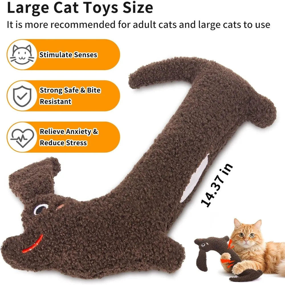 Crinkle Catnip Toys Refillable Plush Pillow for Indoor Cats