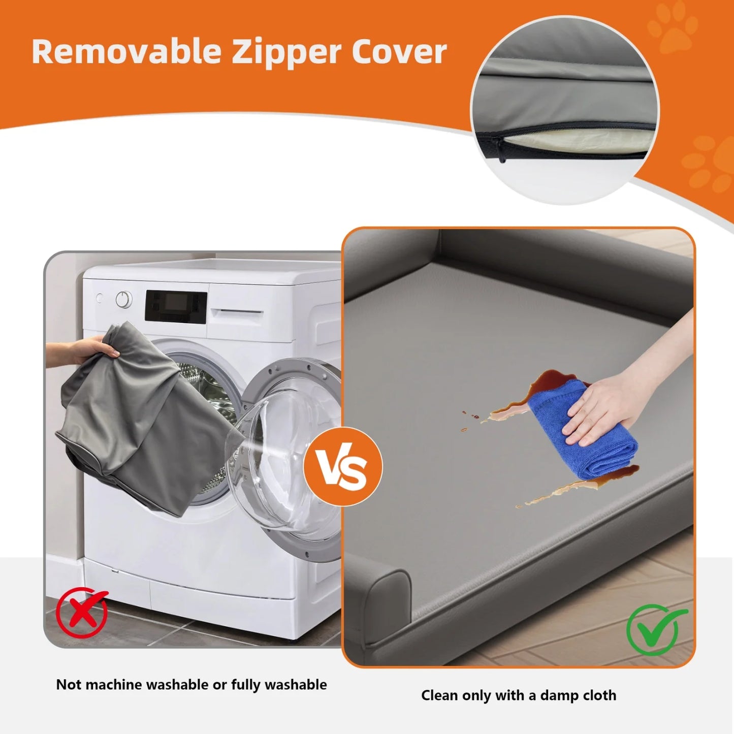 Microfiber Leather Dog Bed With Bolster And Foam Base