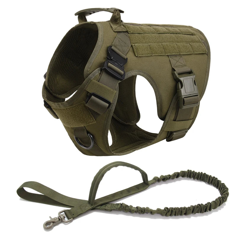 Tactical Dog Vest Harness And Leash Set For All Breeds