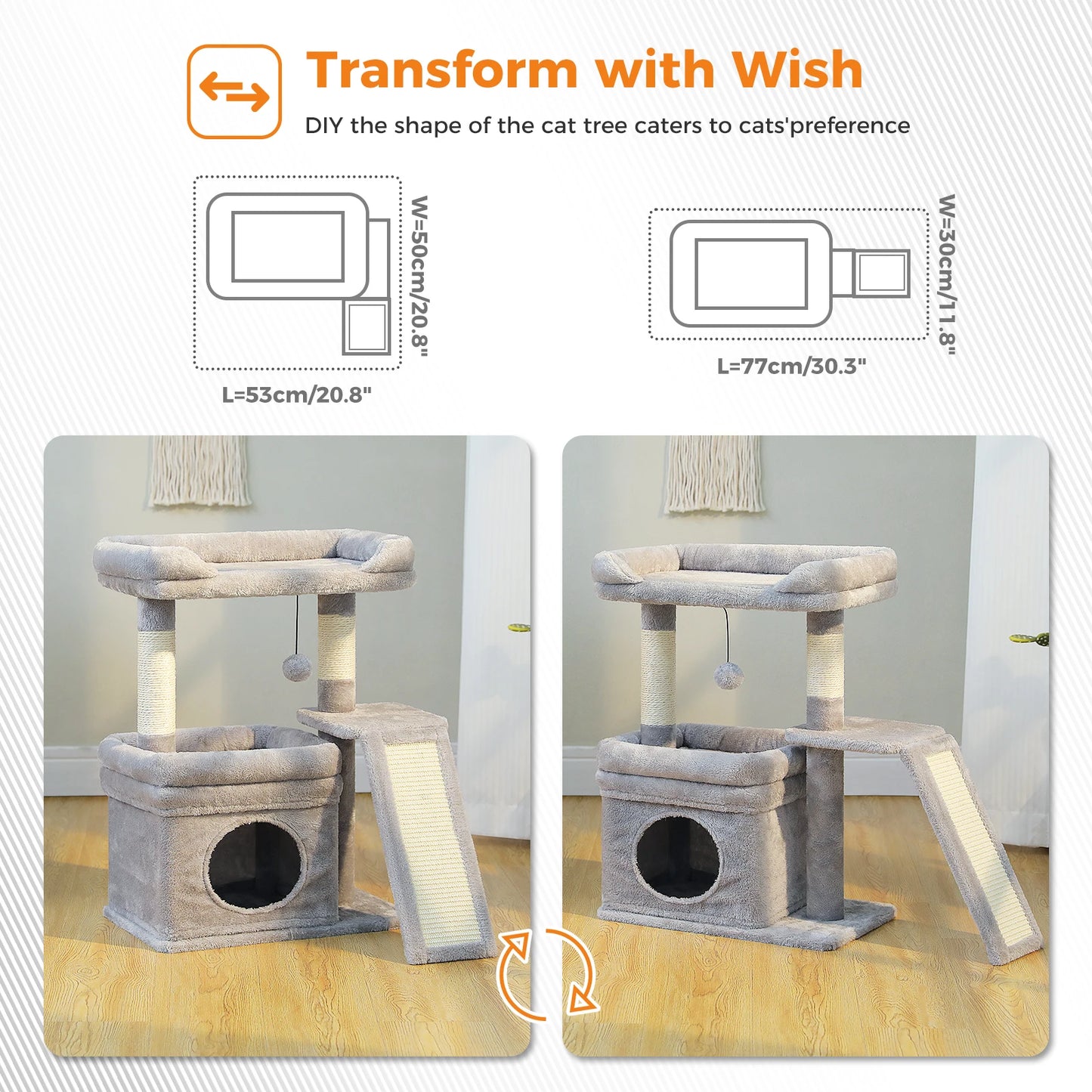 Safe And Stable 27 Inch Cat Tree Tower With Cozy Top Perch