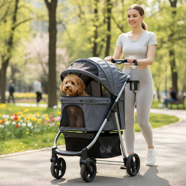 adjustable pet stroller with canopy