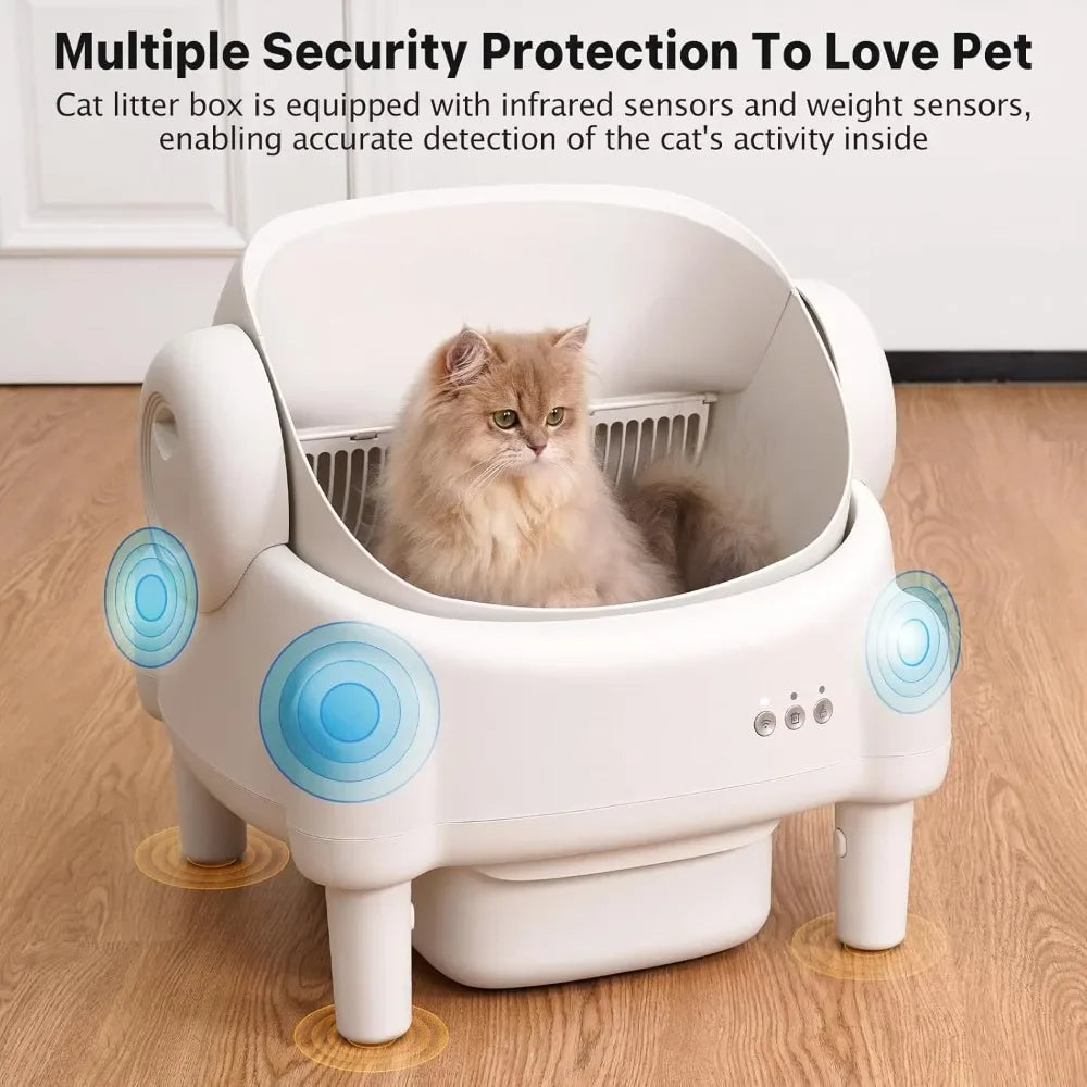 Open Top Automatic Self Cleaning Litter Box For Cats