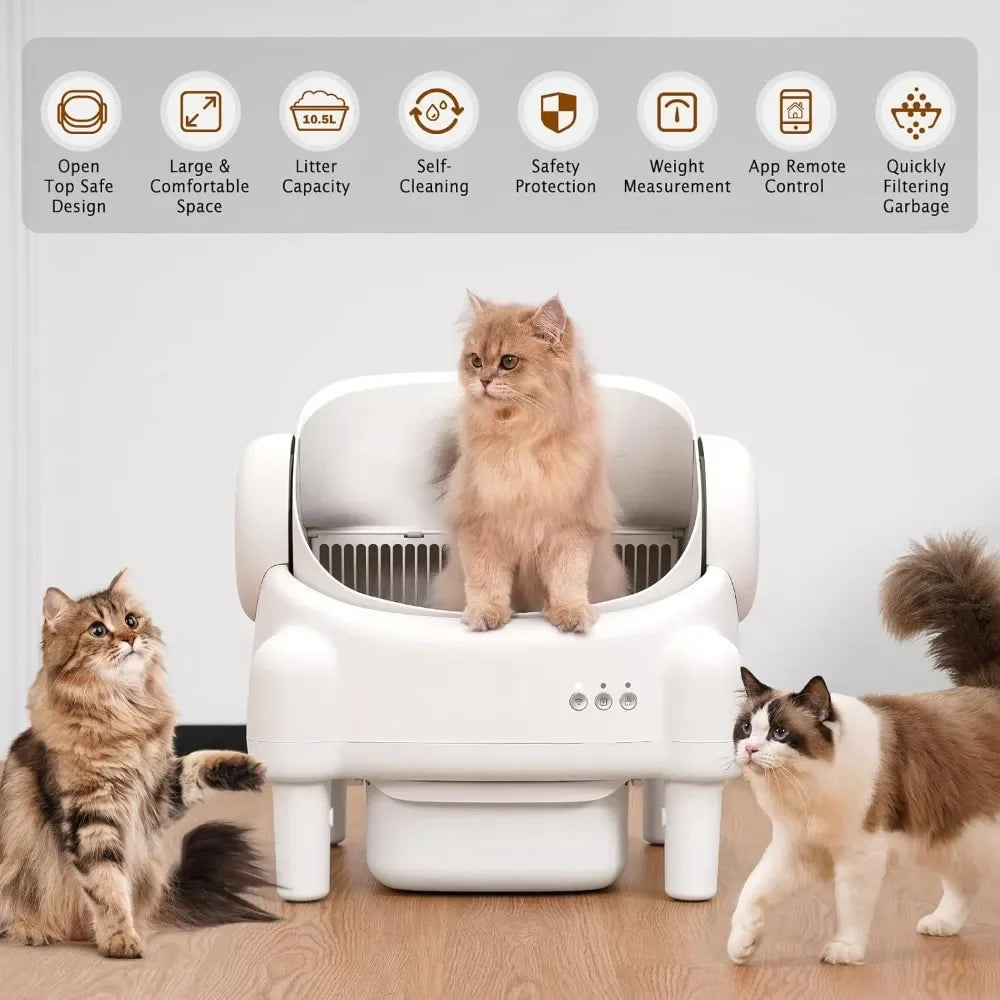 Open Top Automatic Self Cleaning Litter Box For Cats