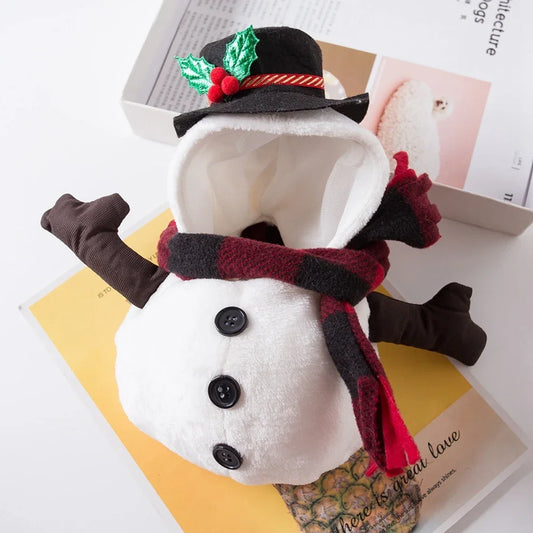 Christmas Snowman Dog Costume For Small Dogs Winter Warm