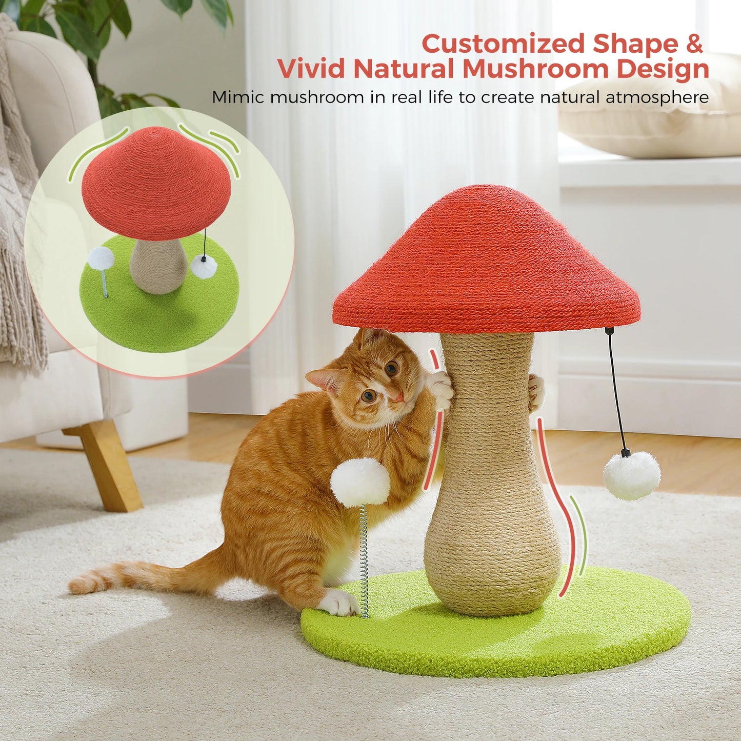 Cat Scratching Post With Unique Design Easy To Assemble