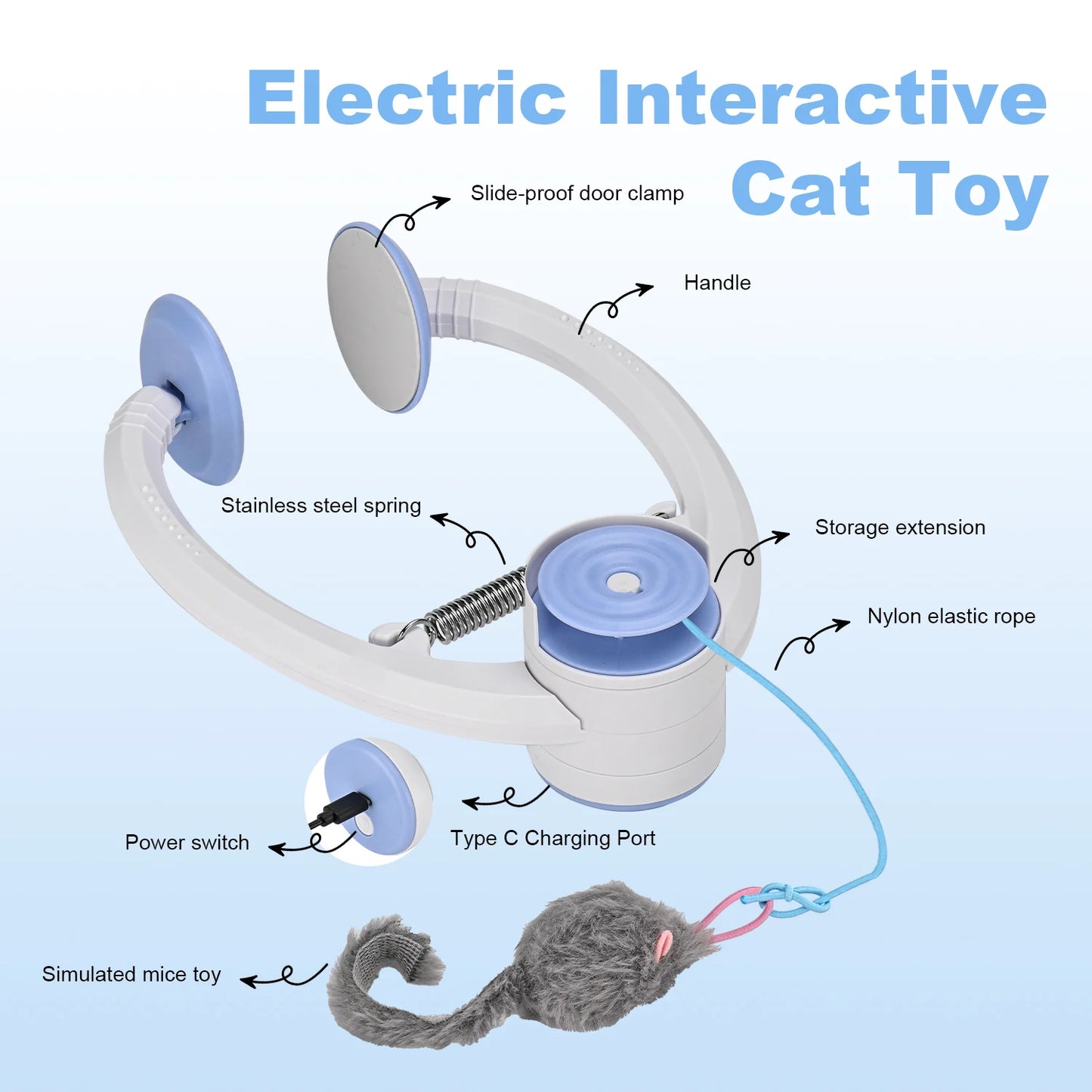 Electric Door Hanging Cat Toy USB Rechargeable Interactive