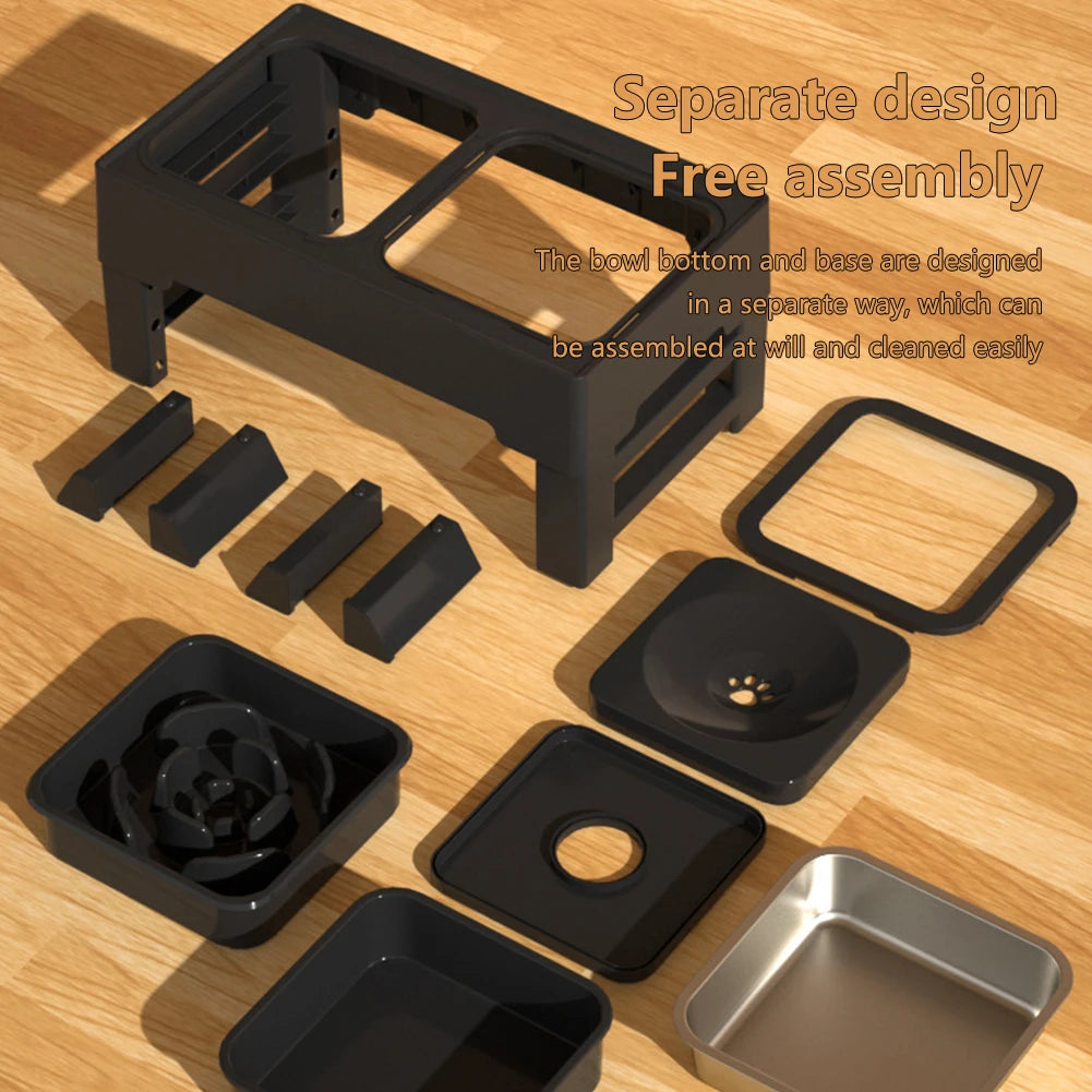 3 In 1 Stainless Steel Slow Feed Water Bowls For Pets