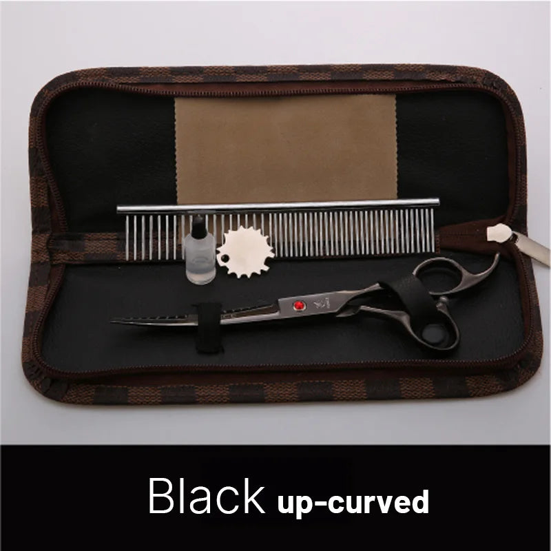 Fenice Classical Model Homeuse 9Cr Steel 6.5 To 7.0 Inch Rainbow Black Dog Grooming Scissors Set For Home Pet Owners