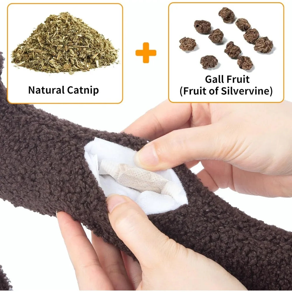 Crinkle Catnip Toys Refillable Plush Pillow for Indoor Cats