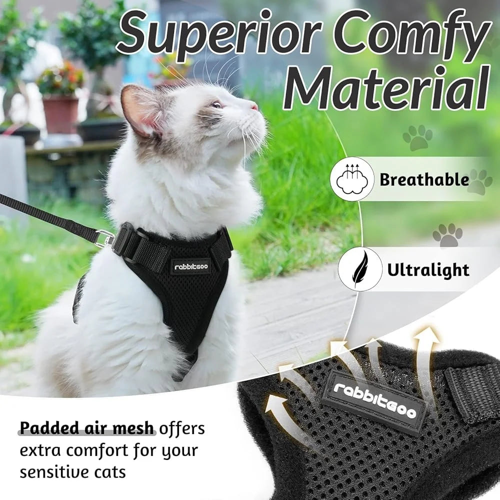 Escape Proof Cat Harness Leash Adjustable Outdoor Vest