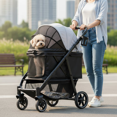 adjustable pet stroller with canopy