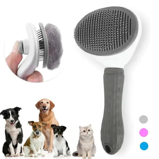 Self Cleaning Pet Hair Brush For Dogs And Cats Dematting Comb Grooming Tool Massaging Pet Hair Remover