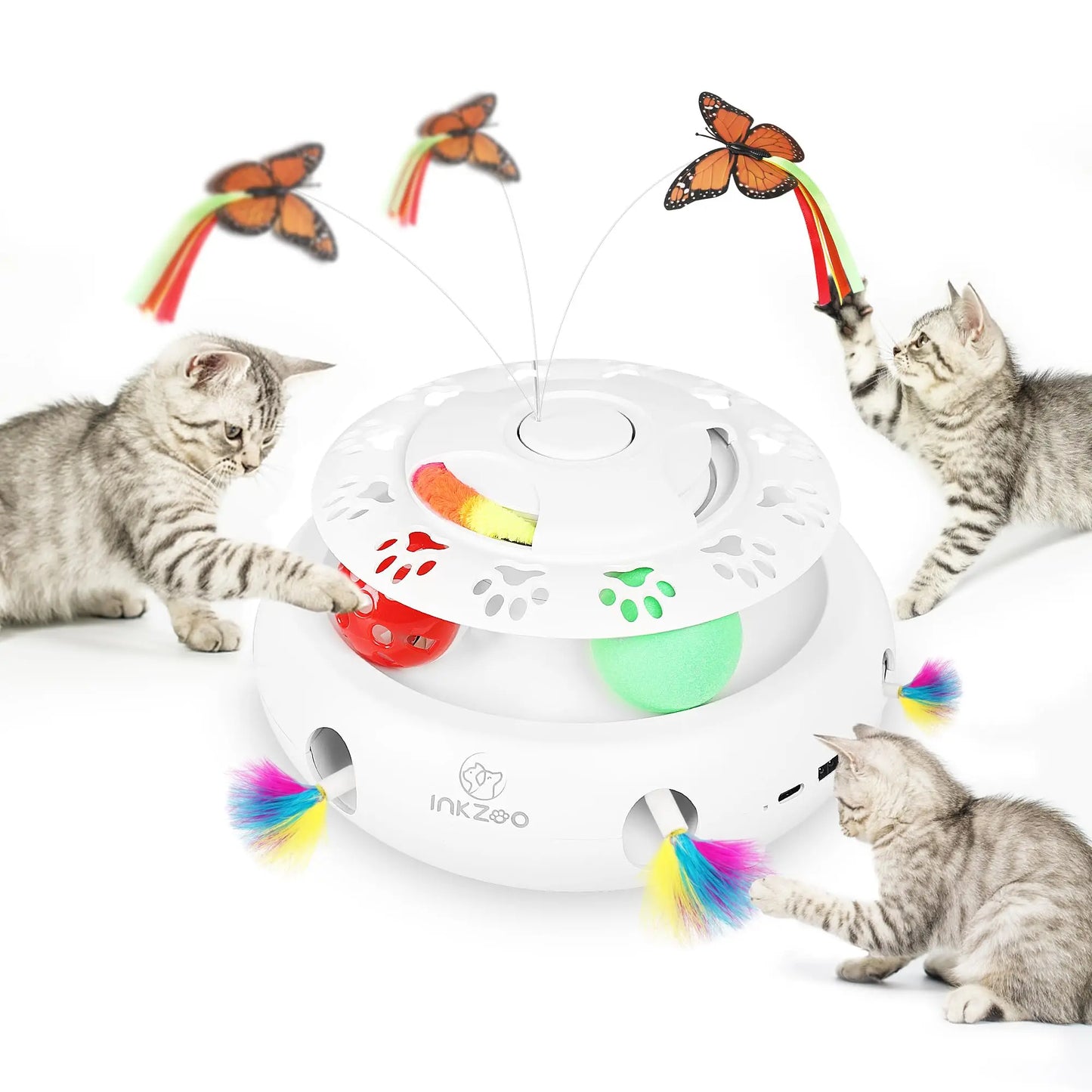 Inkzoo Whack A Mole Cat Toy Interactive Indoor Fun For Cats