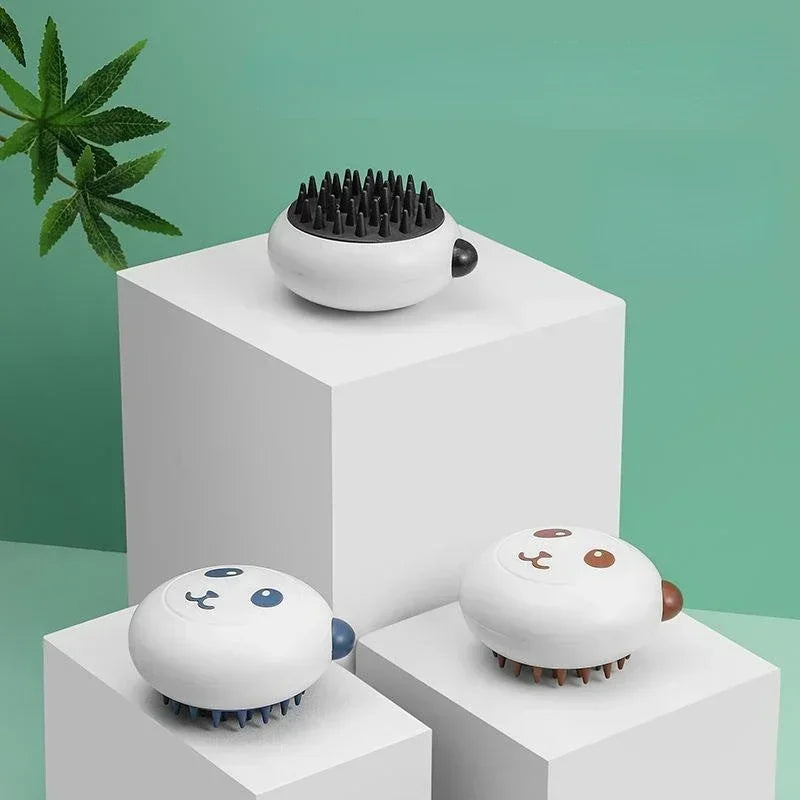 Panda Massage Dog Bath Brush Silicone Grooming Comb