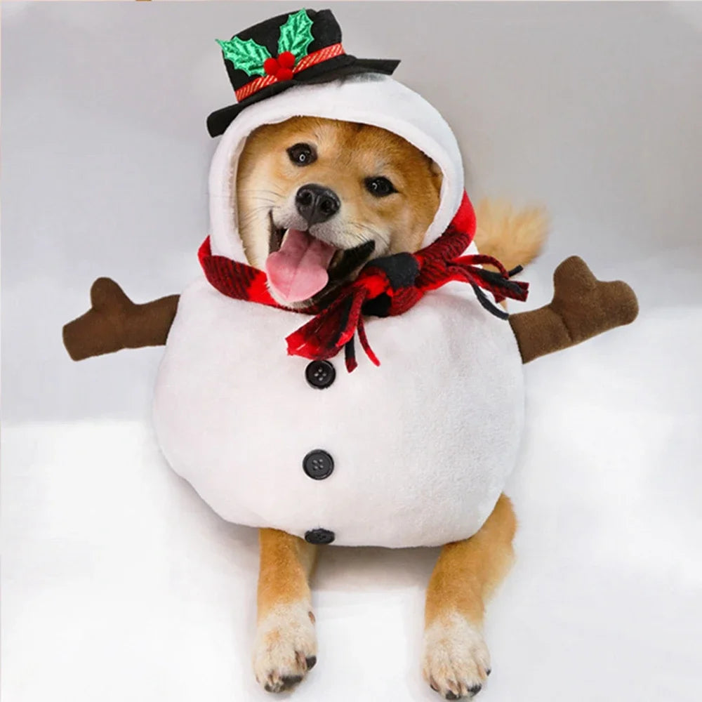 Christmas Snowman Dog Costume For Small Dogs Winter Warm