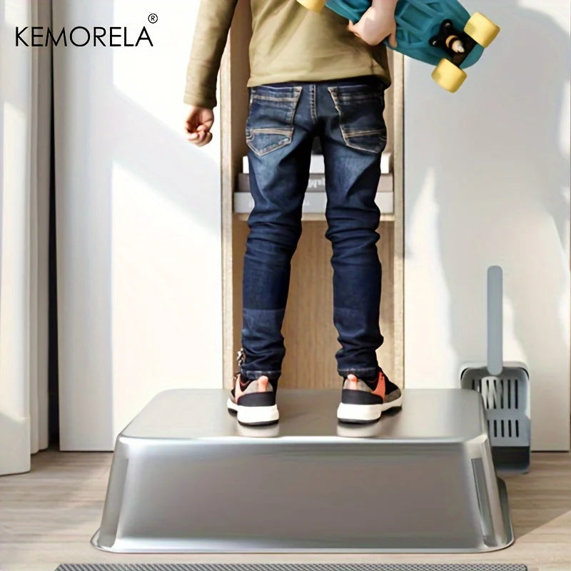 Stainless Steel Litter Box With Mat And Spade Lid High Side