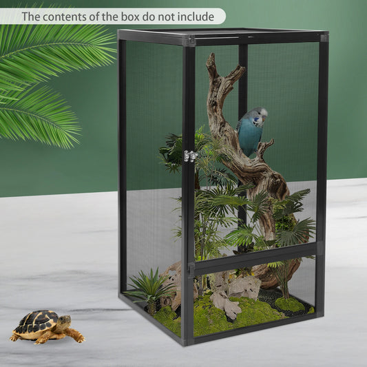 Terrarium Reptile Enclosure Feeding Net Box Black 20Kg