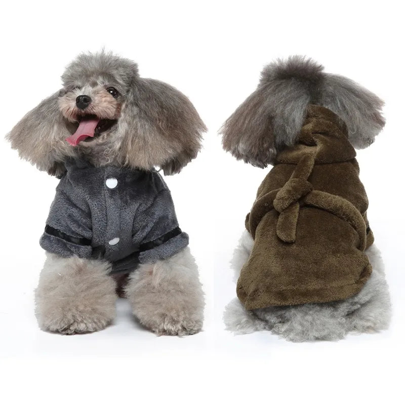 Hooded Dog Bathrobe Pajamas For Dogs Cats Soft Drying Towel