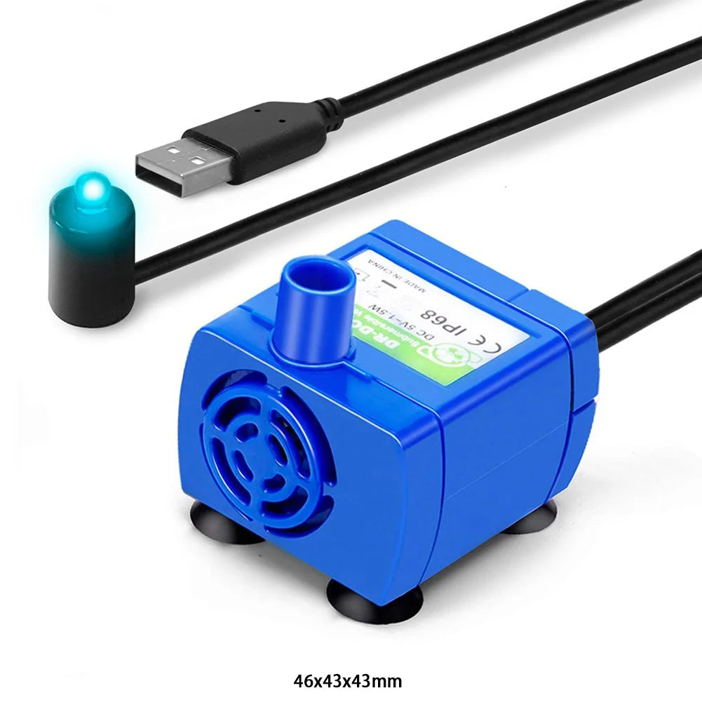 Cat Water Fountain Pump Ultra Quiet With LED Light Durable