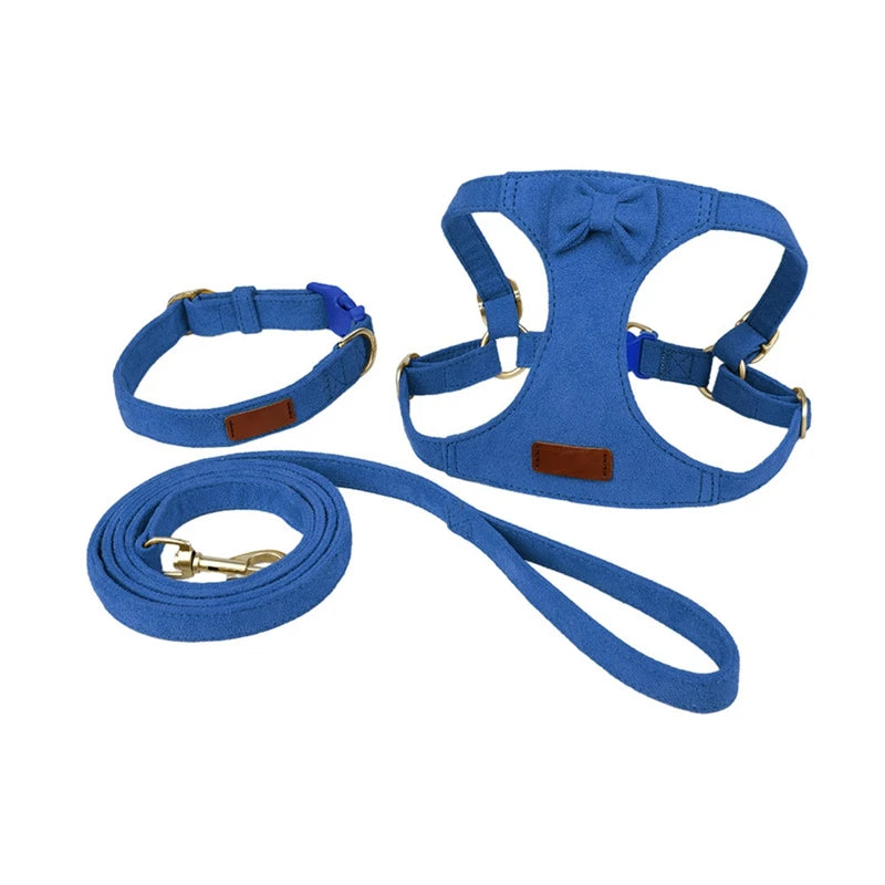 Soft Breathable Dog Collar Harness Leash Set For Small Dogs