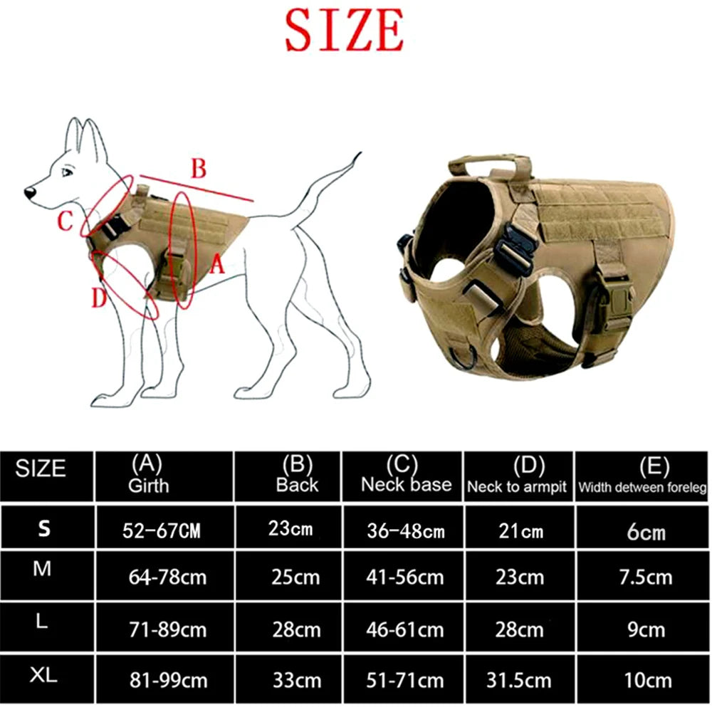 Tactical Dog Vest Harness And Leash Set For All Breeds