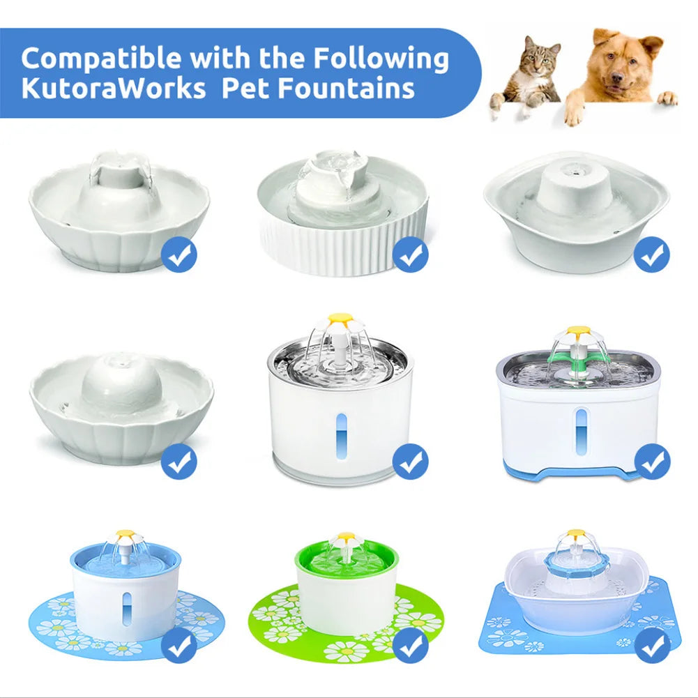 Cat Water Fountain Pump Ultra Quiet With LED Light Durable