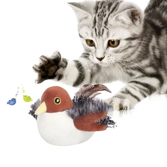 Flapping Wings Sparrow Toy Rechargeable Chirping Cat Toy