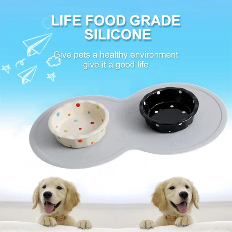 Cloud Shape Silicone Pet Feeding Mat for Dogs Cats 48x27cm