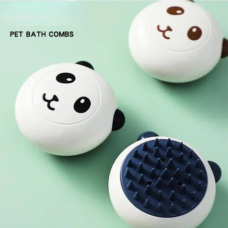 Panda Massage Dog Bath Brush Silicone Grooming Comb