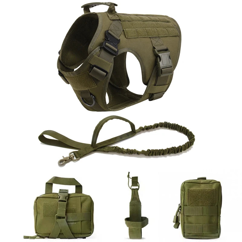 Tactical Dog Vest Harness And Leash Set For All Breeds