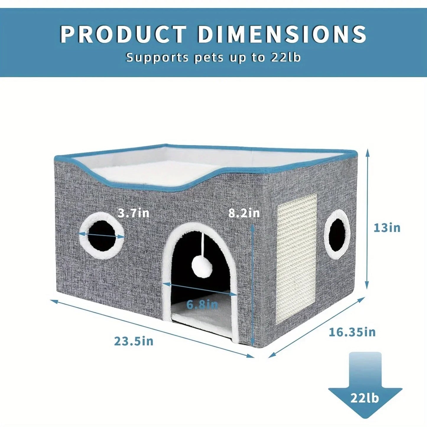 Four Season Pet Furniture Cushion Cat Tree Bed With Ball