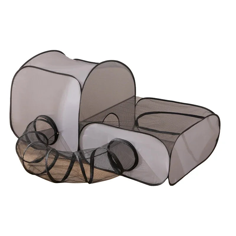 Square Gray Oxford Cloth Foldable Nest Play Tunnel Cats